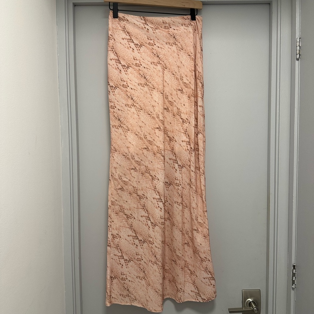 Princess Polly Blush Snake-Print Maxi Skirt